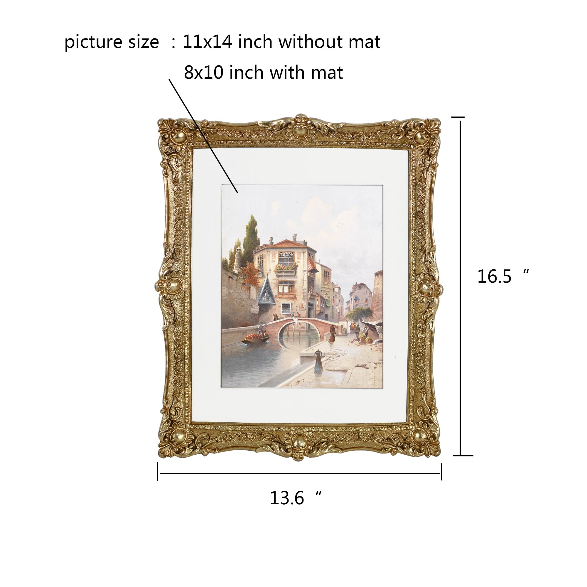 Amazon.com - OIGUMR Gold Picture Frame 11x14 Picture Frame